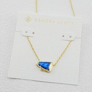 🎁Kendra Scott Blue Stone Gold Cheer Necklace